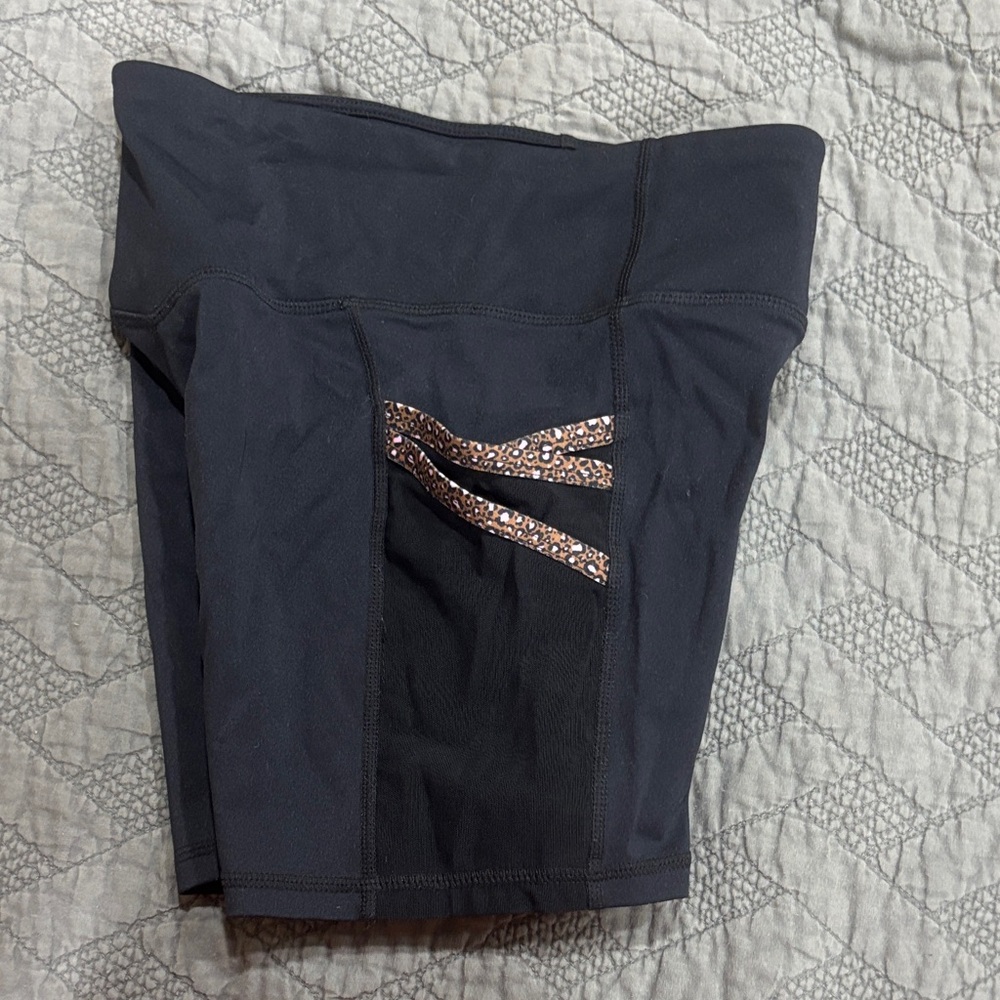 Fabletics Black Bike Shorts With Patterned Accents - image 4
